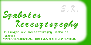 szabolcs keresztszeghy business card